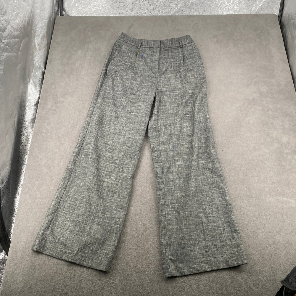Calvin Klein Womens Gray Wide Leg Textured Dress Pants Trousers Size 8